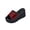 Wine, variant on Womens Platform Slides Sandals Square Open Toe Slip On Elastic Band Casual Lightweight Wedge Shoes Black 37