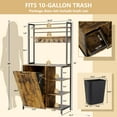 thumbnail image 2 of Haverchair Kitchen Bakers Rack with Power Outlets, Microwave Oven Organizer with Tilt Out Trash Can Cabinet Storage Shelf 6 Tiers Coffee Bar Station Stand, Freestanding Rack with 6 Hooks, 2 of 8