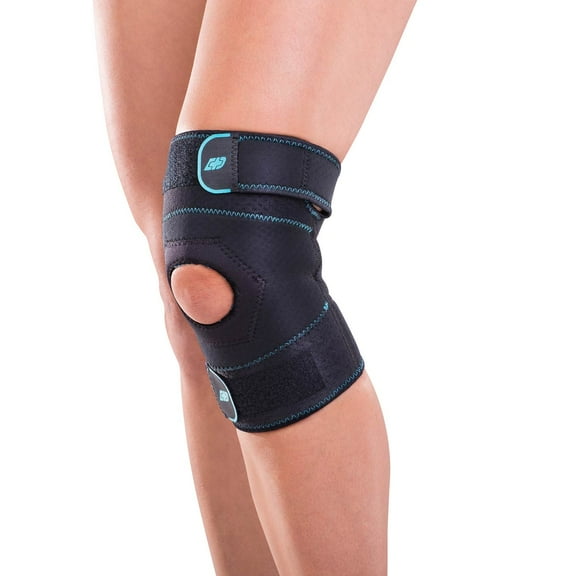 donjoy advantage da161ks03-blk-xl knee sleeve for sprains, strains, soreness, adjustable upper, lower straps, xl fits 17", 19"