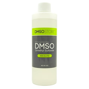 DMSO 8 oz. Plastic Bottle, Pure Pharma Grade 99.995%, Non-Diluted Liquid DMSO, Low Odor