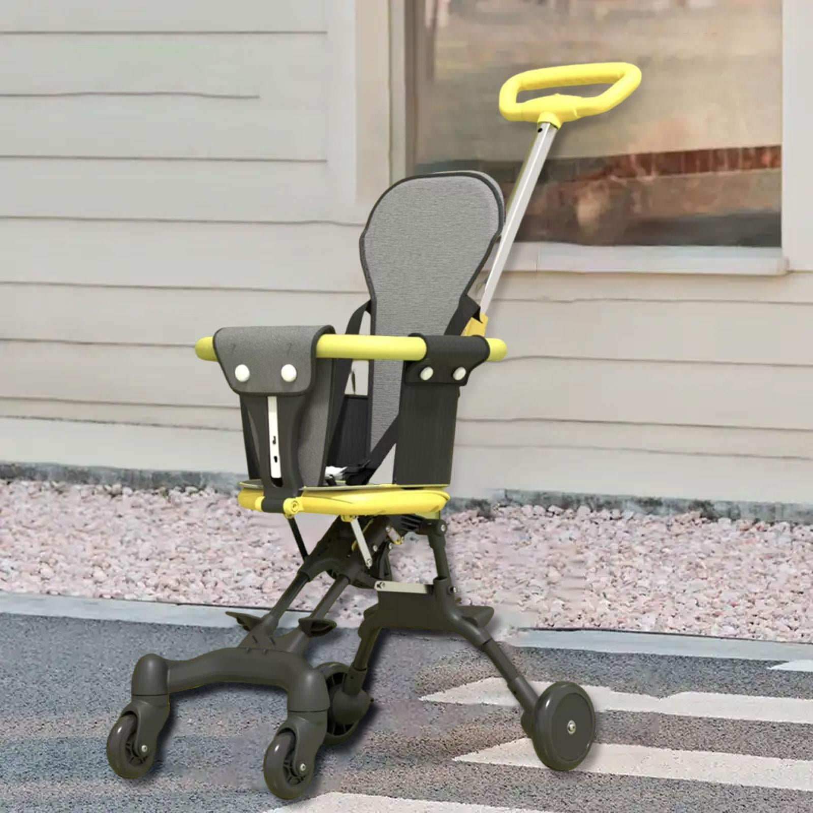 Travel Stroller Baby Stroller Pram Stable Four Wheel Structure with Metal and Plastic Material for Family Trips
