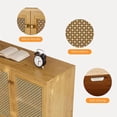 thumbnail image 4 of VANACC 63" TV Stand with Metal Mesh Doors & Adjustable Shelf, Natural Oak, 4 of 7