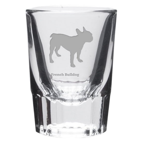 French Bulldog Deep Etched Shot Glass
