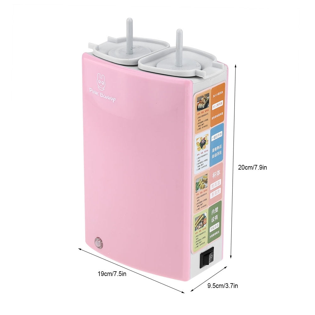 Multi-Functional Dual Roll Maker & Boiler, Perfect for Delicious Eggs, Pink Portable Egg Cooker
