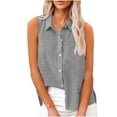 thumbnail image 1 of Vestidos Casuales Para Mujer, Blusas De Mujer De Moda Camisa de verano para mujer, de moda, de color liso, sin mangas, con bolsillos y botones., 1 of 6