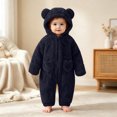 thumbnail image 2 of KJameas Baby Boys Girls Jumpsuit Fuzzy Fleece Heart Pocket Bear Hooded, 2 of 5