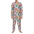 thumbnail image 3 of Sikiie Easter Egg Mens Pajama Set, Soft Warm Long Sleeve Sleepwear, Cozy Button-Down Pjs for Men-Medium, 3 of 7