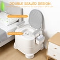 thumbnail image 4 of Thehsnt Portable Commode Chair with Removable Armrest – 220 lbs Capacity, Non-Slip Feet, Odor Control for Elderly, Disabled, Pregnancy, 4 of 12