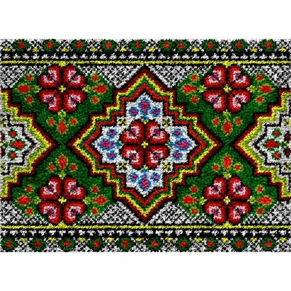 Latch Hook Rug Kits for Adults,Flowers Stripe Rug Making Latch Hooking Kit latch hook cushion kits,Needlework Cushion Cover Hand Craft Crochet for Great Family