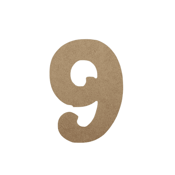 Wooden Number Unfinished, Beltorian Font, Craft Cutout