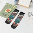 thumbnail image 7 of Rateoe Flower White Dolphin Pattern Quarter Crew Socks,Toe Seamed Ankle Socks,Cotton Cushioned Breathable Athletic Crew Sports Socks, 7 of 7
