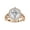 Rose Gold, variant on Floral Halo Engagement Ring for Women Center 7.5MM Cushion and Round Cut Lab Created Moissanite Rings Jewelry Gift for Her In 10K Solid Rose Gold Size 10