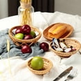 thumbnail image 4 of CAROOTU Rattan Woven Tray Convenience Store Handmade Round Basket Food Craft Rattan Tray, 4 of 6