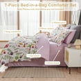 thumbnail image 3 of Jessy Home King Comforter Set 7 Pieces Purple Dandelion Bedding Set King Bed in a Bag with Flat Sheet and Fitted Sheet, Pillowcases & Shams, 3 of 12