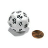 Koplow Games Triantakohedron D30 30 Sided 33mm Jumbo RPG Gaming Dice - White w Black Number #06010