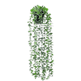 thumbnail image 1 of Xiao Hua 1 pieza de planta colgante artificial, eucalipto falso, planta en maceta, pared de plantas colgantes, decoración de estantes para el hogar, interior y exterior (spray verde claro y blanco), 1 of 5