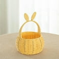 thumbnail image 3 of Wickerwise Hand-Woven Easter Bunny Ear Basket with Handle – Multi-Purpose Paper Rope Wicker Basket for Easter Egg Hunts, Picnics, Flower Arrangements, Food Storage, Party, and Home Decor, Yellow, 3 of 7