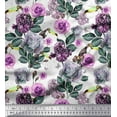 thumbnail image 1 of Soimoi Georgette Viscose Fabric Leaves & Rose Flower Printed Fabric 1 Yard 42 Inch Wide, 1 of 1