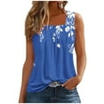 thumbnail image 2 of BUIgtTklOP Summer Sleeveless Tank Tops for Women Square Neck Beach Praty Shirts Vacation Floral Print Shirt Tunic, 2 of 6