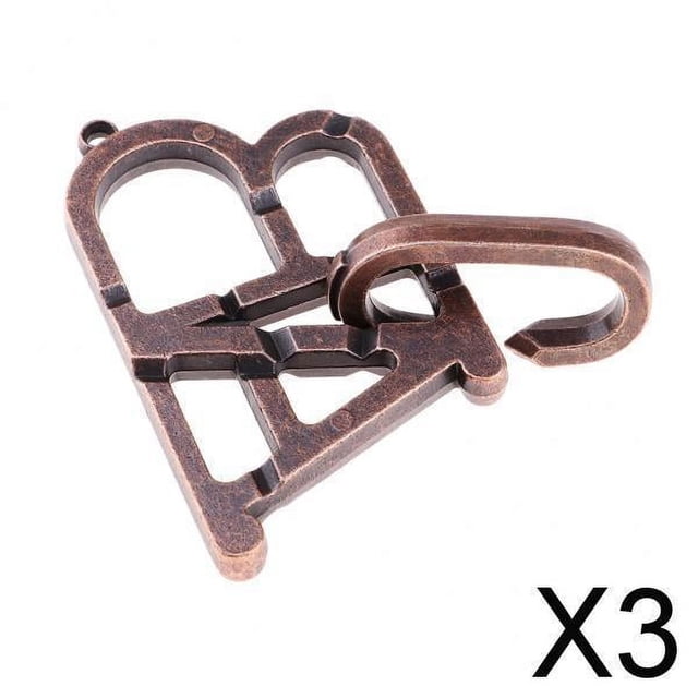 Juego de anillos de desbloqueo de metal clásico, rompecabezas IQ para adultos, paquete de 2-6 3 piezas