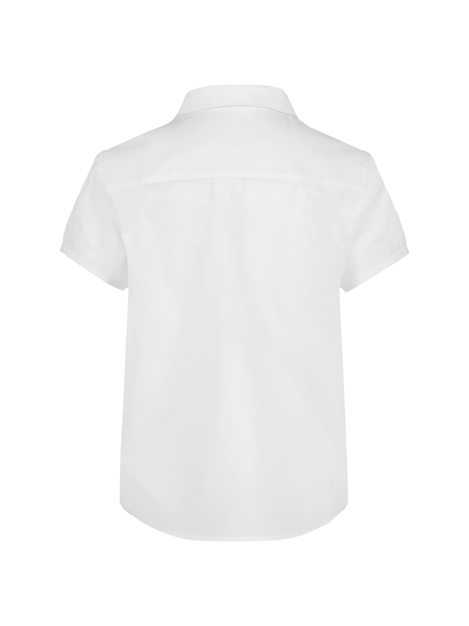 Wonder Nation Girls School Uniform Poplin Button-Up Blouse, Sizes 4-18