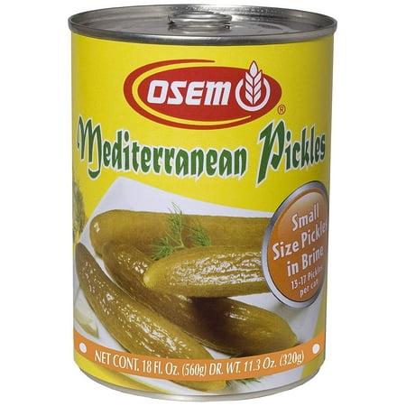 Osem Mediterranean Pickles (Kosher for Passover), Small, 18 Ounce (Pack of