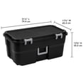 thumbnail image 4 of Sterilite Wheeled Footlocker, 22 Gallon Plastic Storage Container with Lid, Black, 4 Pack, 4 of 11
