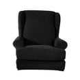 thumbnail image 4 of Wing Back Chair covers Replacement Soft Stretchable Wingback Armchair Covers Black, 4 of 8