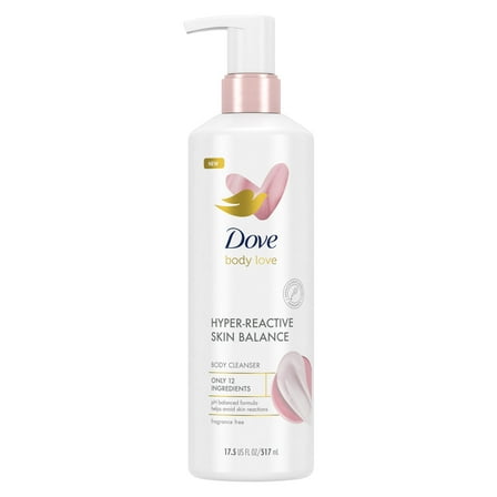 Dove Body Love Body Cleanser Reaction-Prone Skin, 17.5 oz