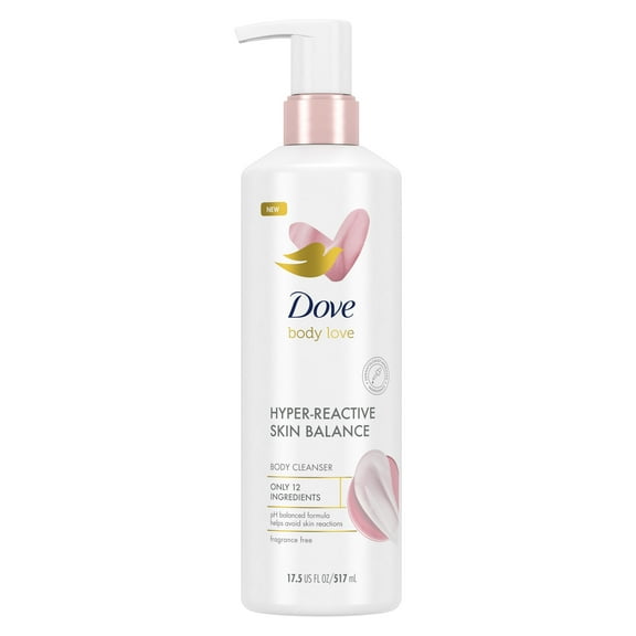 Dove Body Love Body Cleanser Reaction-Prone Skin, 17.5 oz
