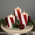 thumbnail image 3 of Northlight LED Flameless Flickering Candy Cane Wax Pillar Christmas Candles - 6" - Set of 3, 3 of 6