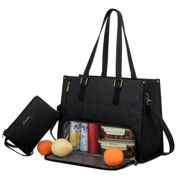 Bolsa de almuerzo LOVEVOOK para mujer con compartimento para portátil de 15,6 pulgadas