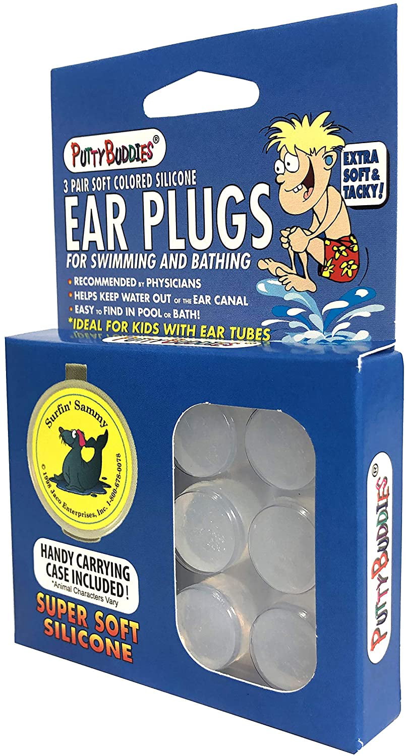 Putty Buddies Soft Silicone Floating Earplugs Green/Yellow/Blue for sale online 3 Piece 