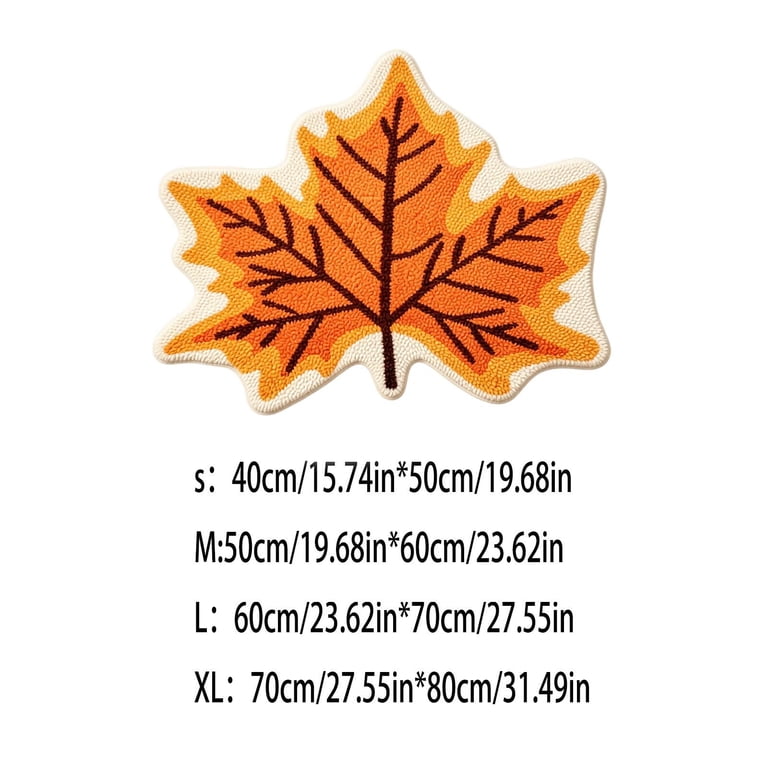 Maple Leaf Fall Area Rug Cozy Accent Mat for Indoor Living Room Bedroom ...