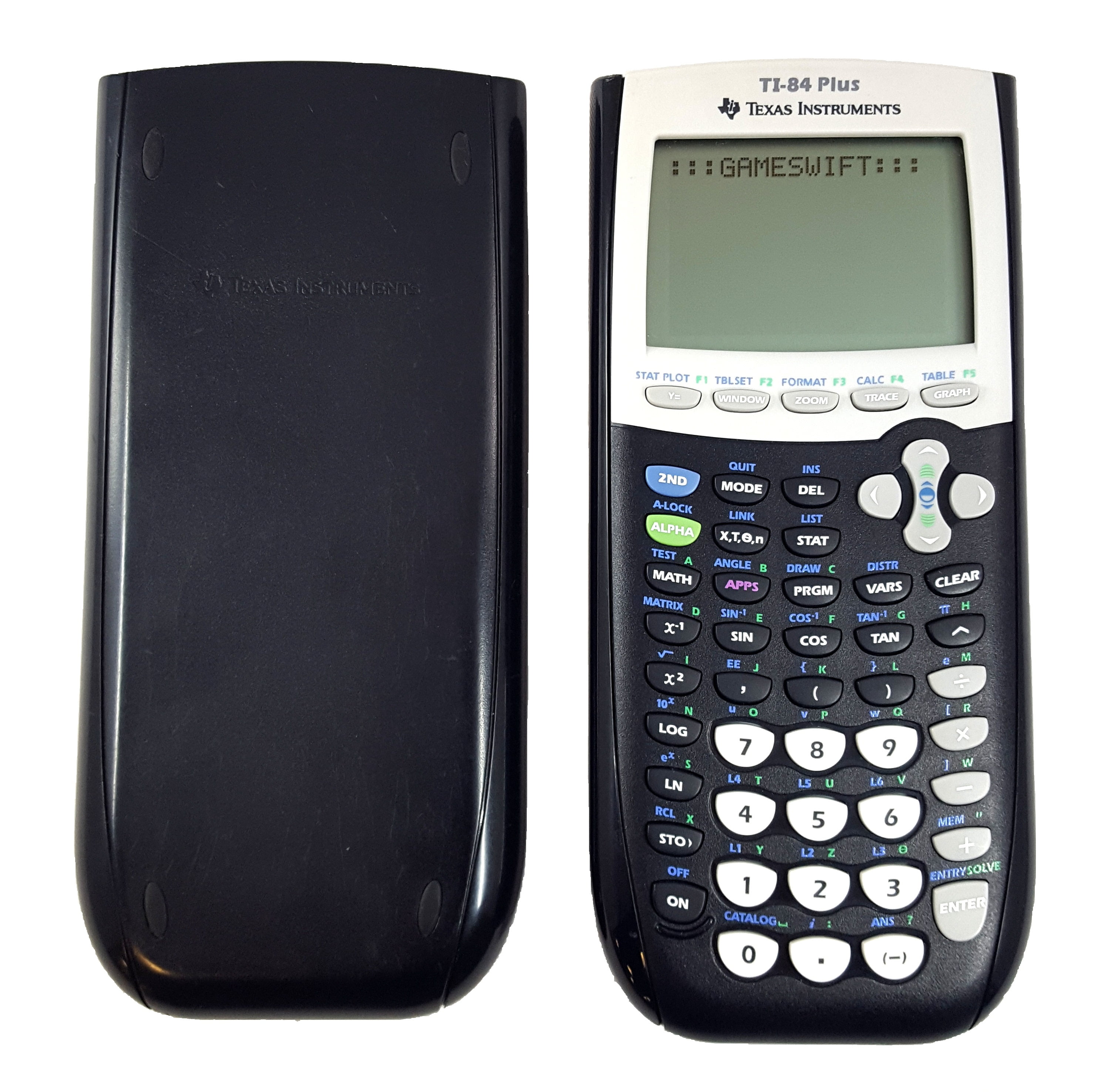Texas Instruments TI-83 Plus Graphing Calculator Slide Cover Black Works Tested 