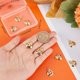 thumbnail image 3 of 1 caja de 10 dijes de calabaza chapados en oro de 18 quilates, colgantes de Jack O' Lantern, accesorios para llaveros, collares, pulseras y joyas., 3 of 9
