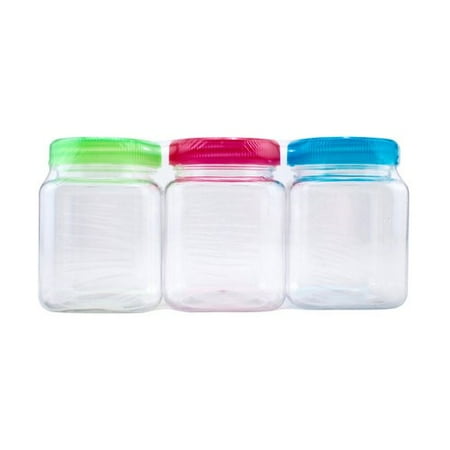 Jar Carbon - Everything Mary Clear Plastic Jars, 6 Oz., 3 Count