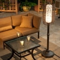 thumbnail image 2 of Bristol 58" Floor Lamp 68277 with 2" bronze tube body and random weave walnut wicker barrel shade, 2 of 5