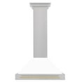 thumbnail image 3 of ZLINE 30 ZLINE Autograph Edition DuraSnow Stainless Steel Range Hood with White Matte Shell and Matte Black Handle (KB4SNZ-WM-3, 3 of 5