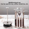 thumbnail image 3 of French Press Pot High Borosilicate Glass 304 Stainless Steel Heat Resistant for Home Camping Travel 600ML Silver, 3 of 4