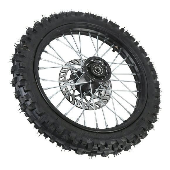 Front Wheel Rim Tire, 14 Inch Dirt Bike Front Wheel Rim Tire Assembly High Strength Easy Installation for 125 140 150 160cc Pit Dirt Bike