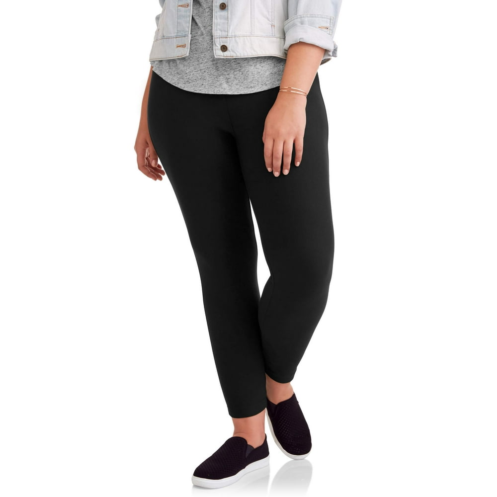 Terra & Sky - Women's Plus Super Soft Elastic Waistband Knit Legging - Walmart.com - Walmart.com
