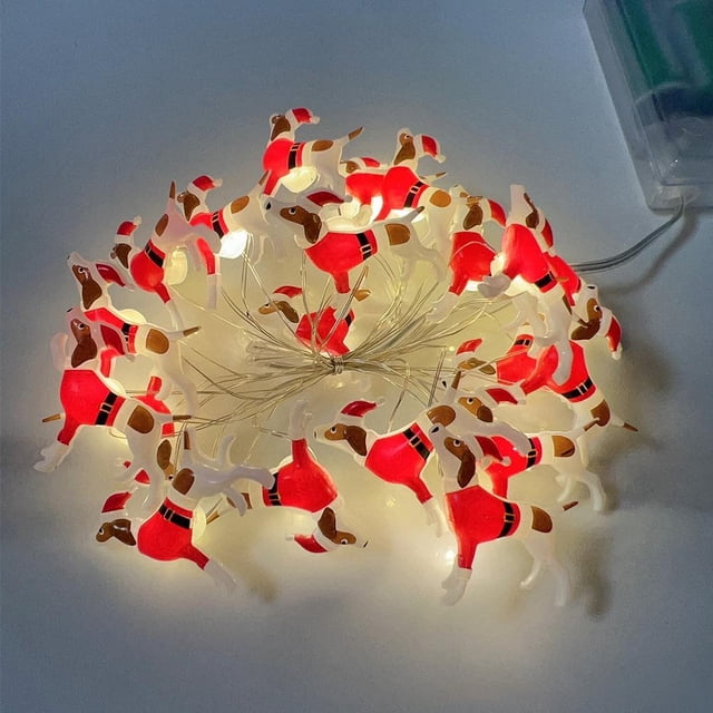 Christmas Lights Decorations, Battery Operated Christmas Tree Santa Snowflake Xmas Lights, Waterproof Lights String Fairy fo C6G3