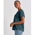 thumbnail image 3 of Hanes Essentials Women’s Cotton T-Shirt, Oversized Fit Metallic Teal M, 3 of 6