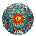 thumbnail image 3 of 21 Inch Tiffany Style Round Glass Window Screen, Multicolor, 3 of 3