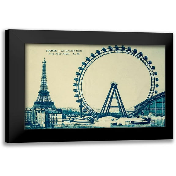 Vintage Apple Collection 14x11 Black Modern Framed Museum Art Print Titled - Grande Roue Carte Postale 1