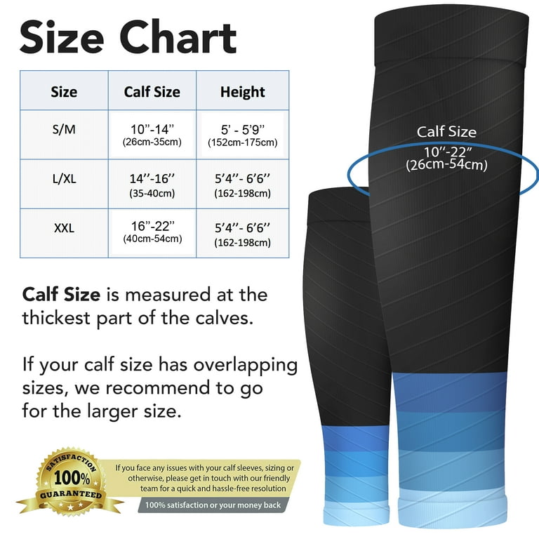Calf Compression Sleeves for Men & Women - Shin Splint and Calf Support  Brace - Compression Calf Guards - Leg Sleeves for Torn Muscle Cramps (XXL)