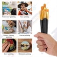 thumbnail image 2 of Juego de 10 pinceles para pintura, pinceles acrílicos de nailon, 3 bandejas redondas para pintar., 2 of 5
