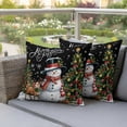 thumbnail image 4 of Black Christmas Outdoor Pillow Covers 18"x18" Set of 2,Waterproof Throw Pillow Covers for Patio Furniture,Snowman Xmas Tree Snowflake Gifts Elk Decorative Cushion Pillowcases for Garden Couch Sofa, 4 of 9