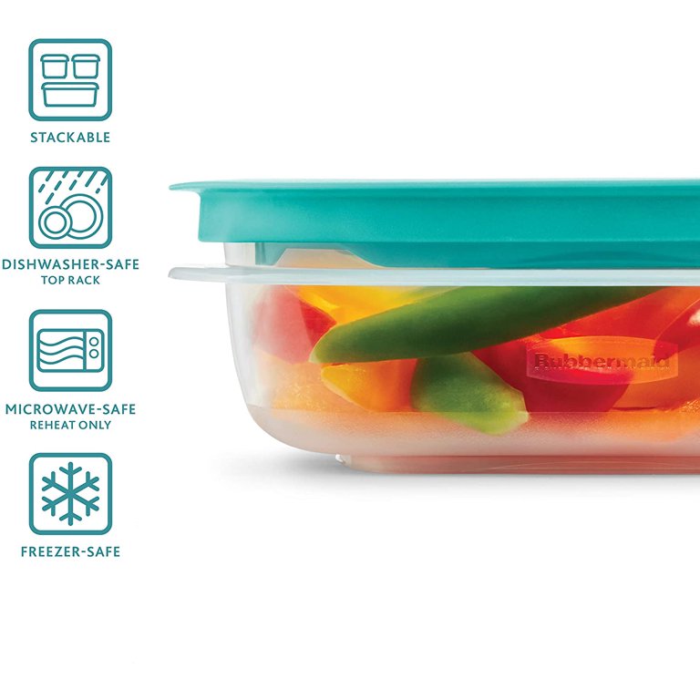 Rubbermaid EasyFindLids with Press & Lock Leak Proof Lids Food Storage Set,  Meal Prep Containers, 12 Piece, Clear